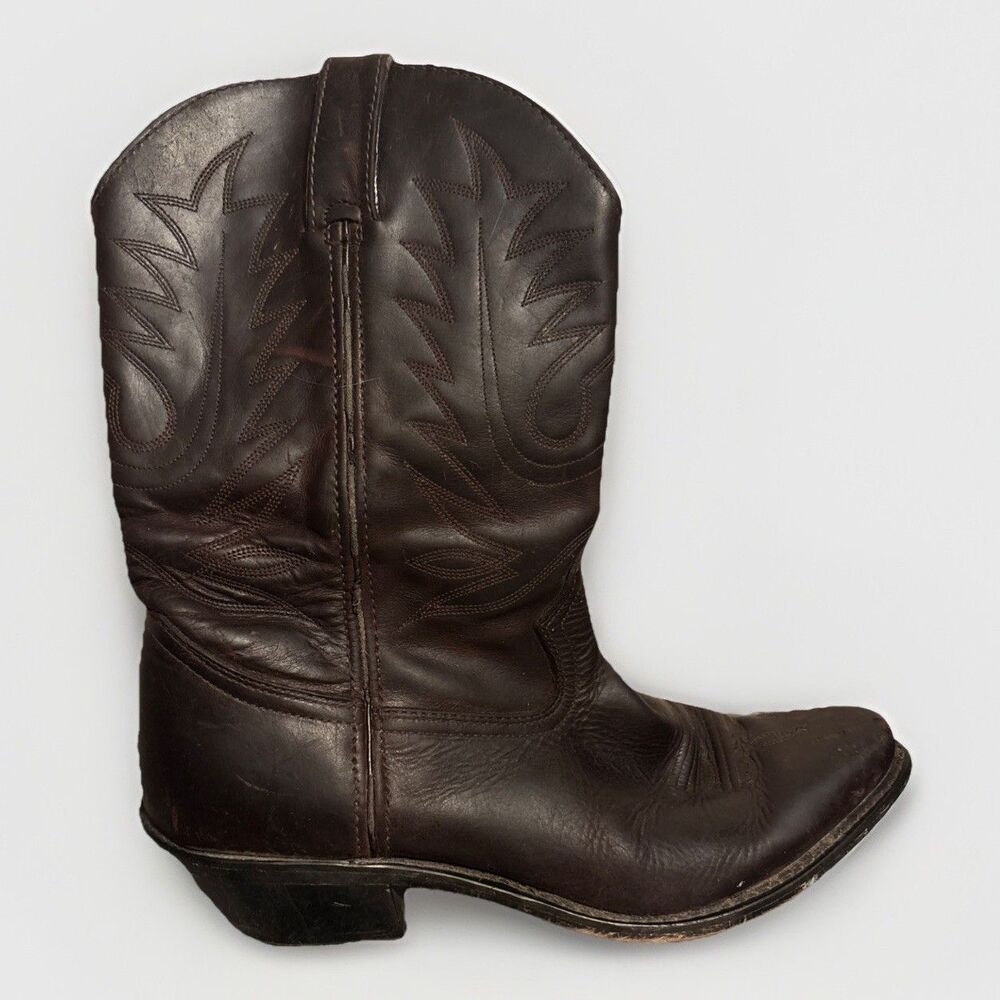 Durango Dark Brown Leather Western Ankle Boots